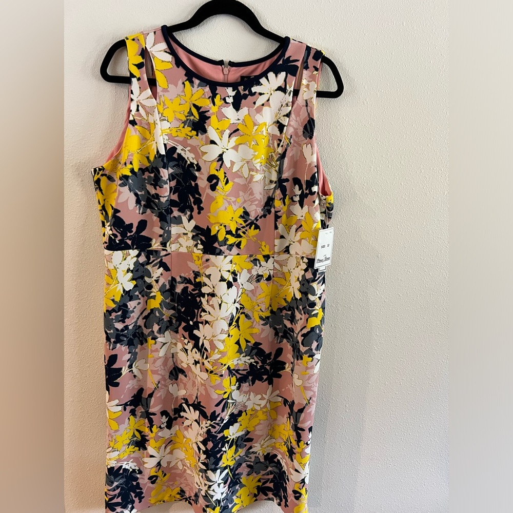 NWT - Dress,  pink floral sleeveless shoulder cut out.